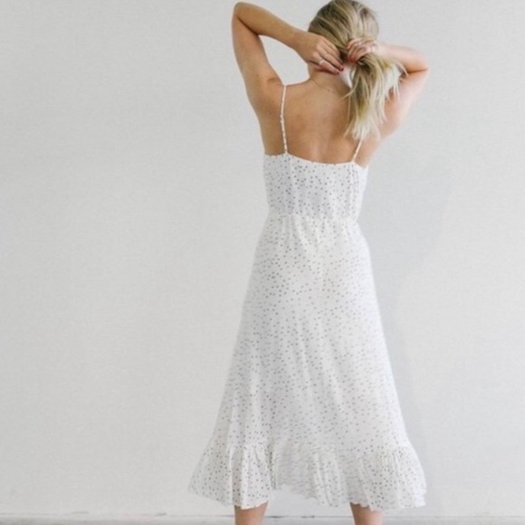 Rails Frida Ivory/ Blue Speckled Dot Dress Size Small - Picture 12 of 13